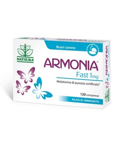 Armonia ® Fast - Melatonina a rilascio immediato Confezione da 120 compresse da 1 mg di melatonina a rilascio immediato