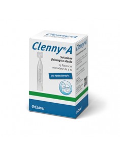 Clenny A Soluzione Fisiologica Sterile per Aerosolterapia Chiesi 25 flaconcini monodose da 2 ml