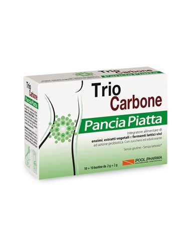 Trio Carbone Pancia Piatta Contro il Gonfiore Addominale 10 +10 bustine da 2 g