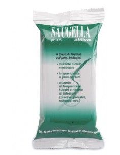 Saugella Attiva Salviettine Detergenti pH 4.5 15 salviettine detergenti