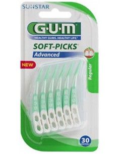 GUM Soft Picks Advanced - Scovolino di ultima generazione 1 confezione da 30 pezzi, formato: Regular/medium