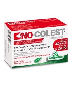 No-Colest Omegasol - Integratore Colesterolo Confezione da 40 perle gelatinose